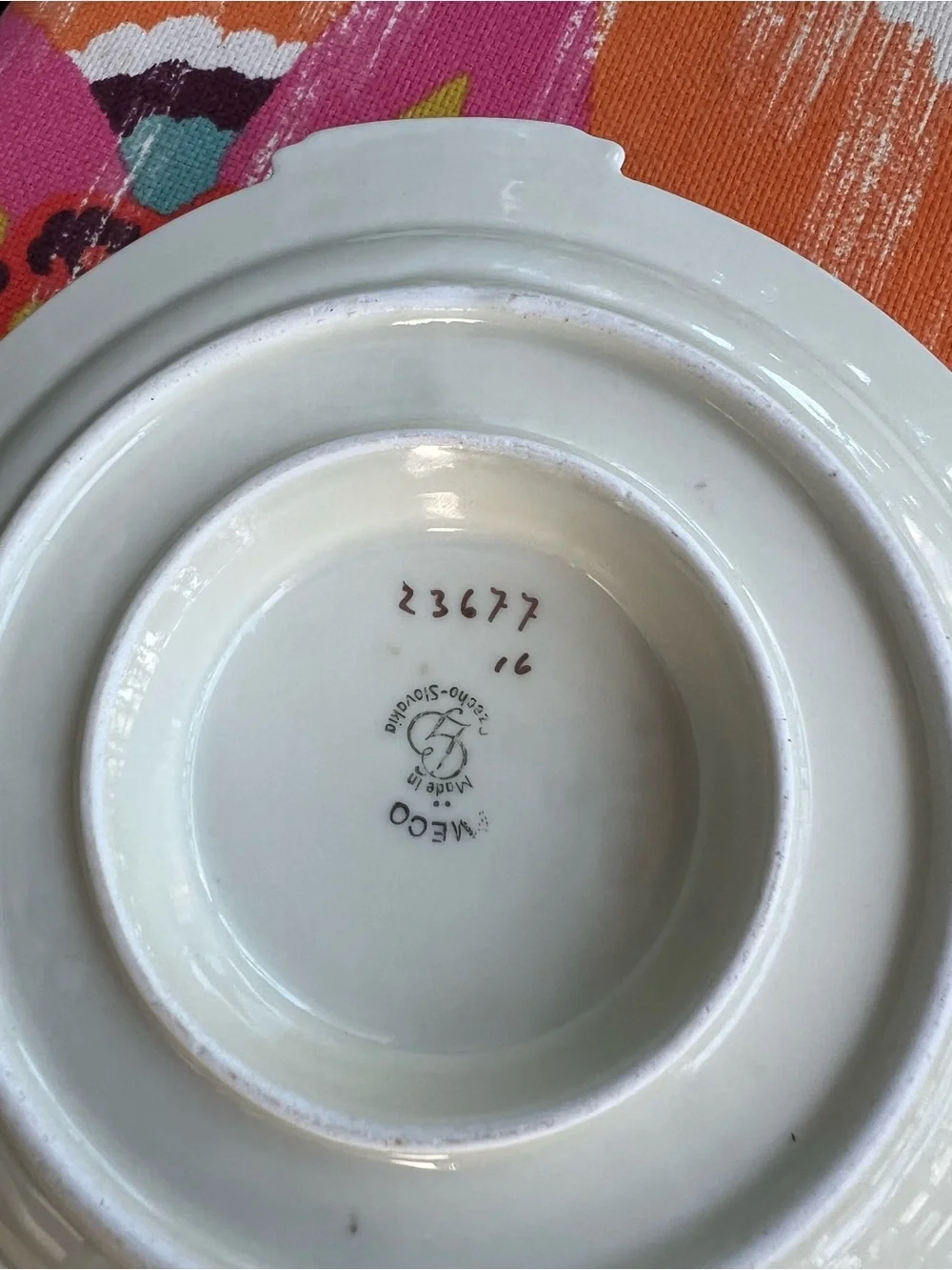 Vintage MECO Czechoslovakia Porcelain Gravy Boat Underplate Floral Gold Trim